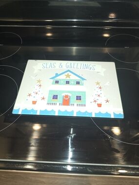 GlassCoastal Holiday Placemat - Aqua and White